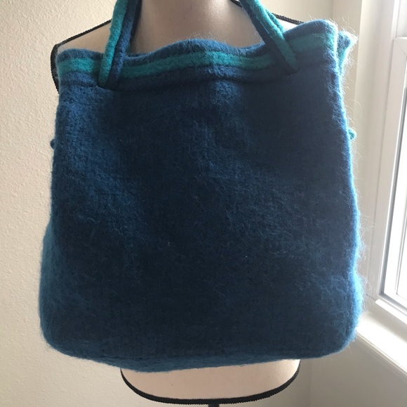 NWOT Large Boiled Wool handcrafted bag / purse - Picture 7 of 12